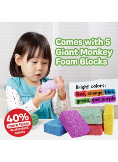 IMPRESA Monkey Foam From The Original Monkey Noodle 5 Giant Blocks, Squishy Sensory Toys For Kids With Unique Needs Fosters Creativity, Fun Play Foam, Great For Classrooms, Home, & Playtime Ages 3+  - Image 4