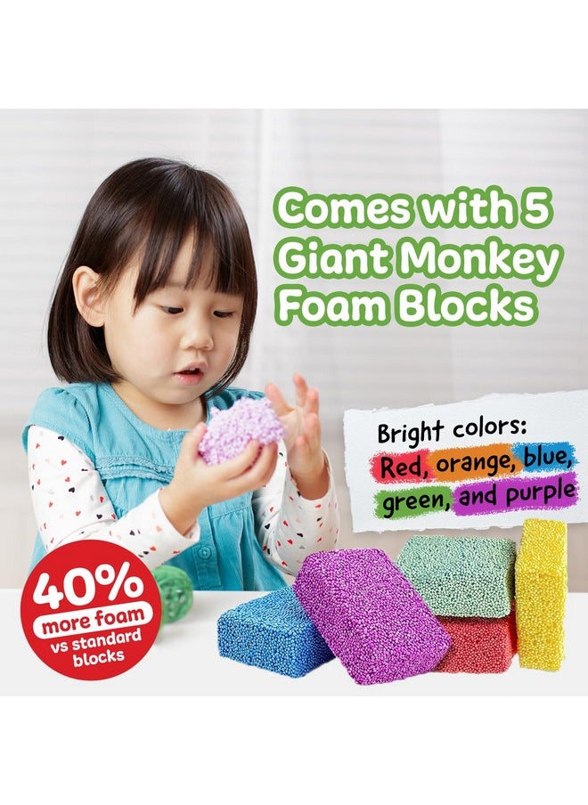 IMPRESA - Monkey Foam From The Original Monkey Noodle 5 Giant Blocks, Squishy Sensory Toys For Kids With Unique Needs Fosters Creativity, Fun Play Foam, Great For Classrooms, Home, & Playtime Ages 3+ - Image 1