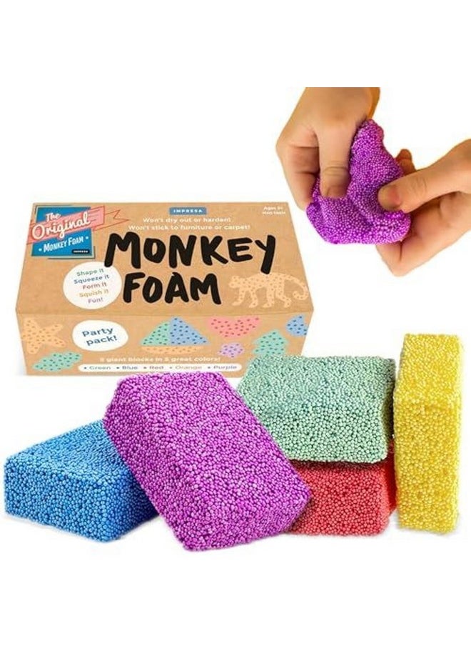 IMPRESA - Monkey Foam From The Original Monkey Noodle 5 Giant Blocks, Squishy Sensory Toys For Kids With Unique Needs Fosters Creativity, Fun Play Foam, Great For Classrooms, Home, & Playtime Ages 3+ - Image 1