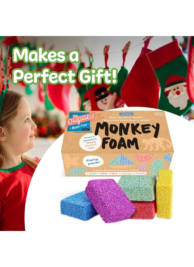 IMPRESA - Monkey Foam From The Original Monkey Noodle 5 Giant Blocks, Squishy Sensory Toys For Kids With Unique Needs Fosters Creativity, Fun Play Foam, Great For Classrooms, Home, & Playtime Ages 3+ - Image 1