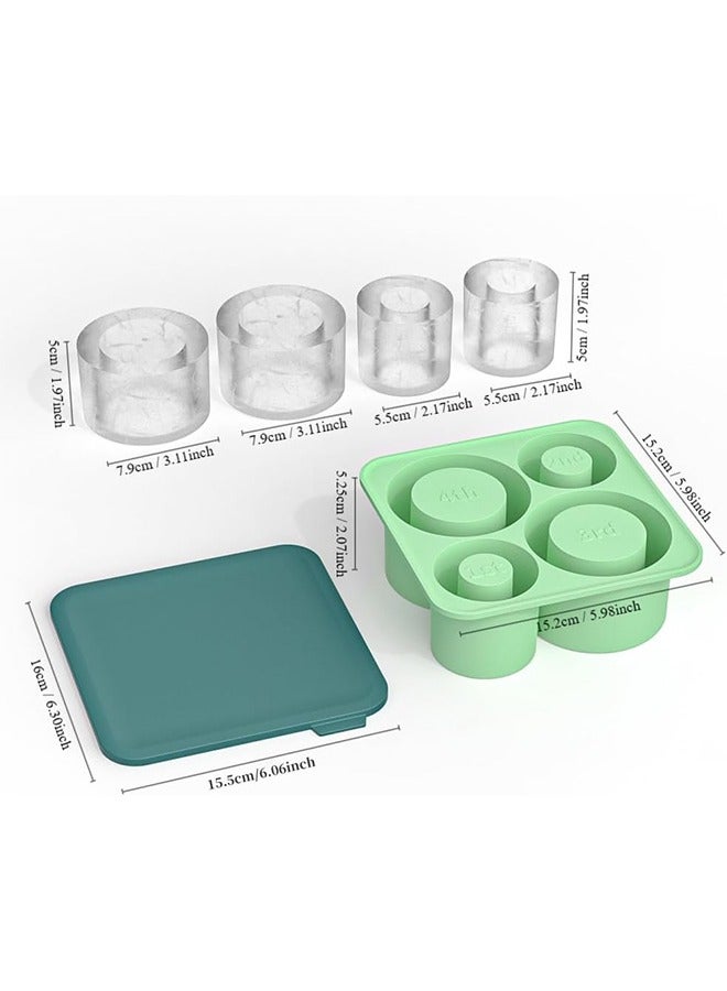 Ice Cube Tray for Tumbler, 4 Pcs Silicone Hollow Cylinder Ice Mold with Lid for Freezer, Ice Drink, Juice,for Straw Cup 20Oz, 30Oz, 40Oz - Image 3