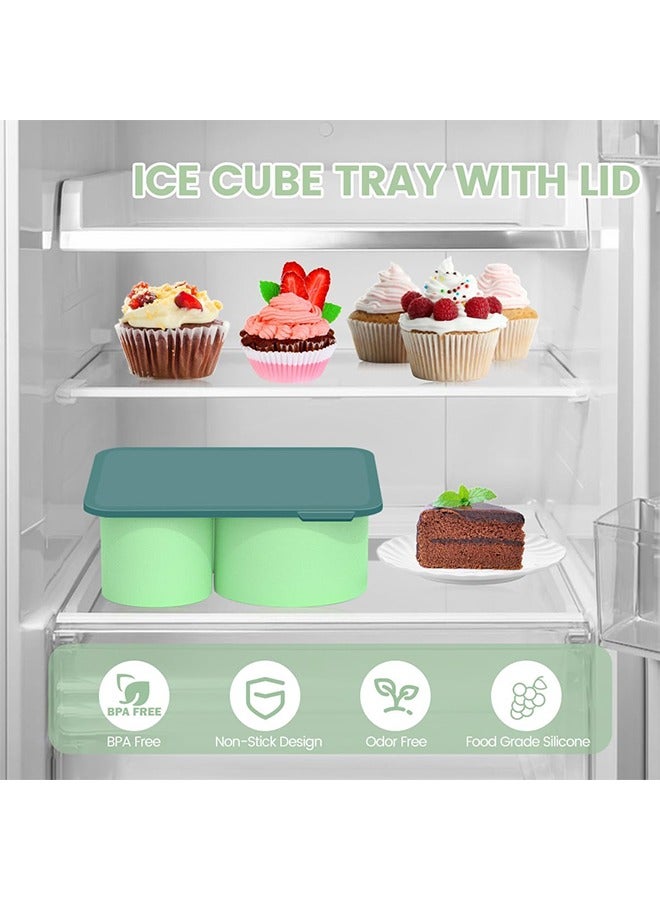 Ice Cube Tray for Tumbler, 4 Pcs Silicone Hollow Cylinder Ice Mold with Lid for Freezer, Ice Drink, Juice,for Straw Cup 20Oz, 30Oz, 40Oz - Image 4