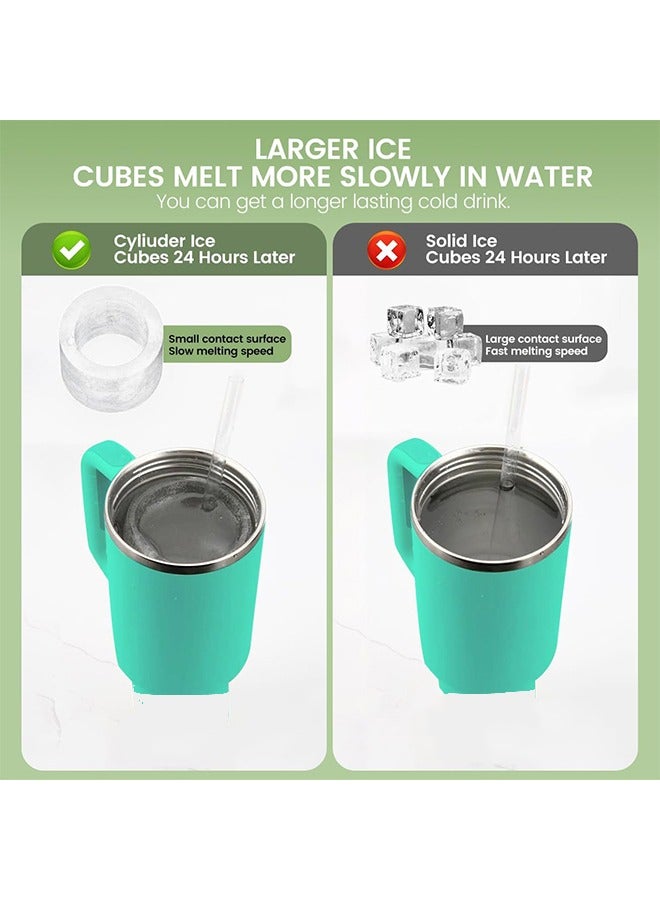Ice Cube Tray for Tumbler, 4 Pcs Silicone Hollow Cylinder Ice Mold with Lid for Freezer, Ice Drink, Juice,for Straw Cup 20Oz, 30Oz, 40Oz - Image 5