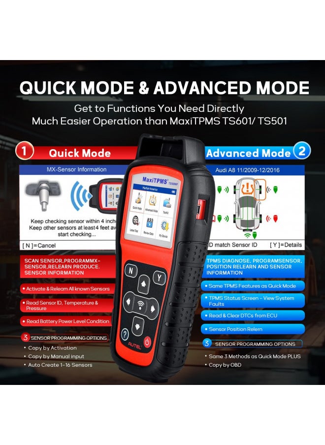 Autel MaxiTPMS TS508WF TPMS Programming Tool, 2024 Newest Upgrade of TS508/ TS501/ TS408, Activate/Relearn TPMS Sensors, Program MX Sensor, TPMS Diagnosis, Read/Clear TPMS Code, Free Lifetime Update