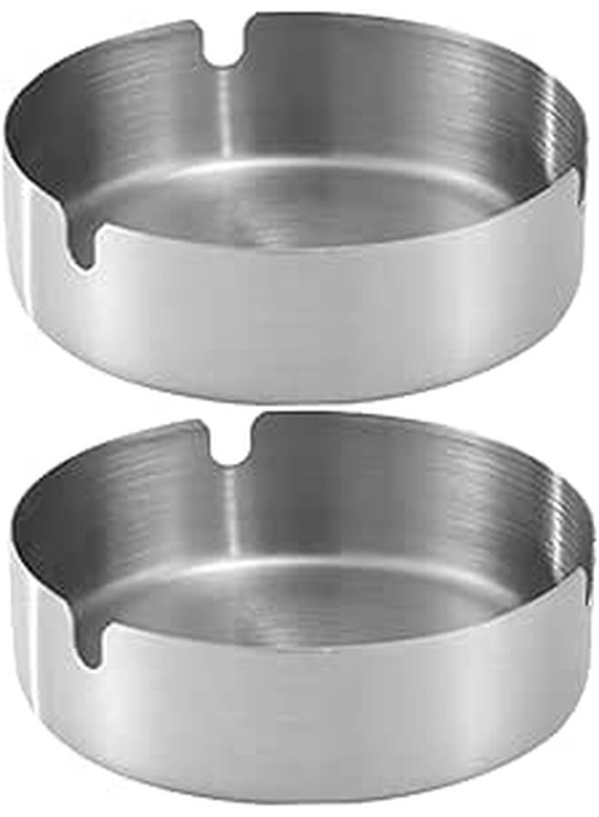 Garneck 2pcs Stainless Steel Cute Ashtray Indoor Outdoor for Home Office - Image 1