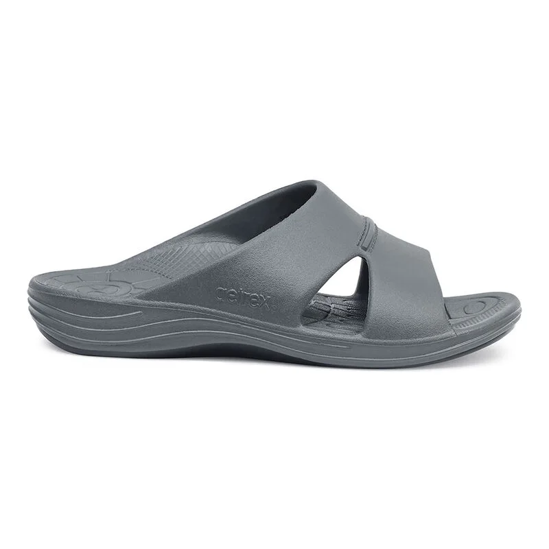 aetrex Bali Orthotic Slides For Men Charcoal