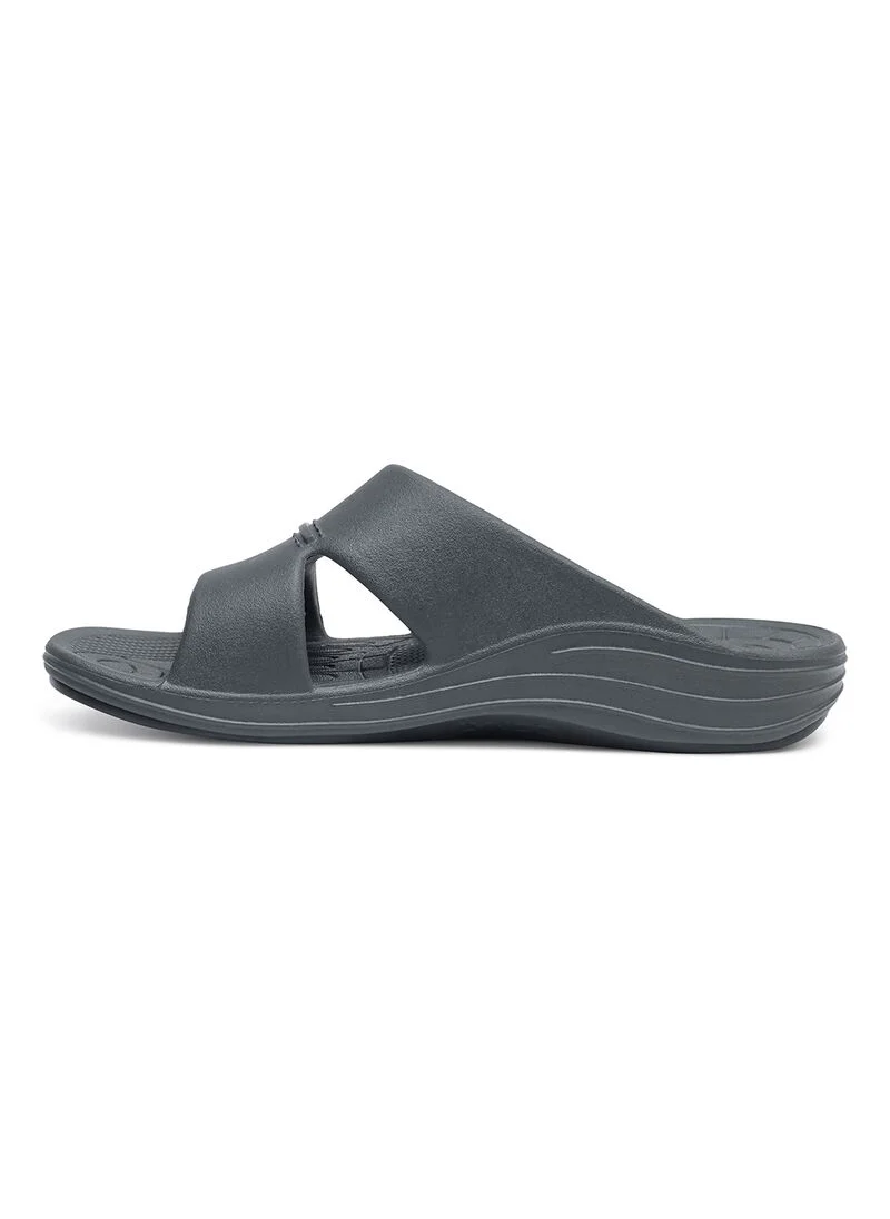 aetrex Bali Orthotic Slides For Men Charcoal