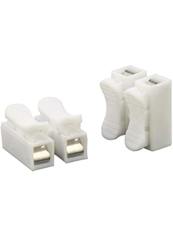 Generic 100 PCS Ch-2 Flame Retardant Two Terminal Self-Locking and Pressing Type Quick Connection Terminal  - Image 1