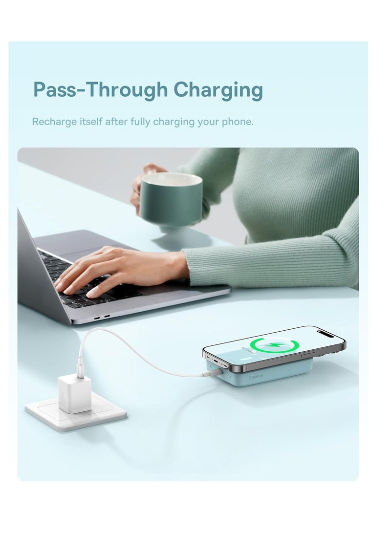 SPECTON 10000mAh Magnetic Mini Power Bank, 30W PD Fast Charger with MagSafe Wireless and USB-C Cable for iPhone 16/15/14/13/12, iPads, Galaxy, Dual Device... - Image 4