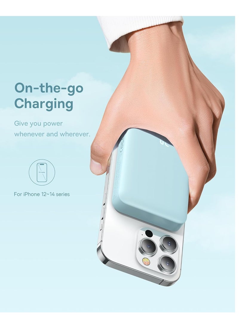 SPECTON 10000mAh Magnetic Mini Power Bank, 30W PD Fast Charger with MagSafe Wireless and USB-C Cable for iPhone 16/15/14/13/12, iPads, Galaxy, Dual Device... - Image 2