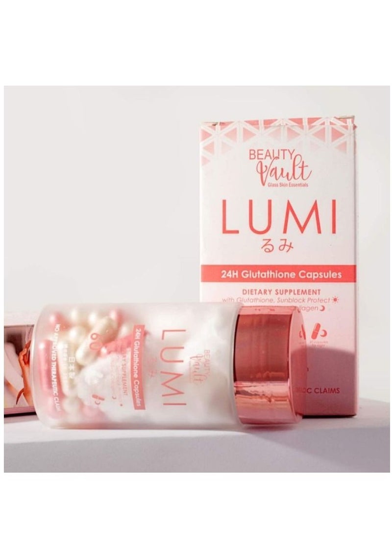 +WIS+ Beauty Vault Lumi 24 Hour Glutathione Capsules, 60 Capsules