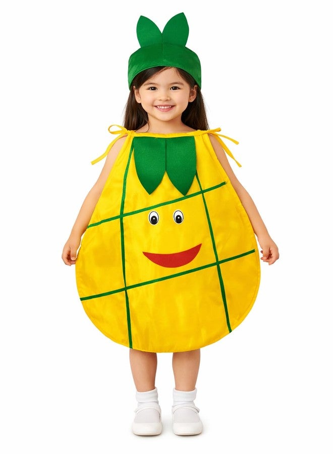 Nic Fruit And Vegetable Fancy Dress Costume For Kids | Fruit Shape Cutout For Childs | Healthy Fruits Dress (Jumpsuit Not Include) (Pineapple, 3-4 Years) - Image 1