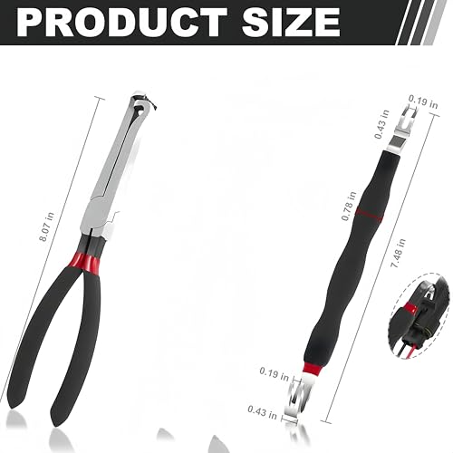 DIANZHU Electrical Disconnect Pliers 37960, Electrical Connector Separator 13120, 8in Automotive Tools Electrical Connector Pliers, Automotive Tools for Push Tab Style Plugs (2-Piece Set) - Image 2