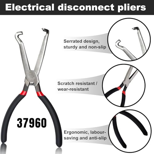 DIANZHU Electrical Disconnect Pliers 37960, Electrical Connector Separator 13120, 8in Automotive Tools Electrical Connector Pliers, Automotive Tools for Push Tab Style Plugs (2-Piece Set) - Image 5