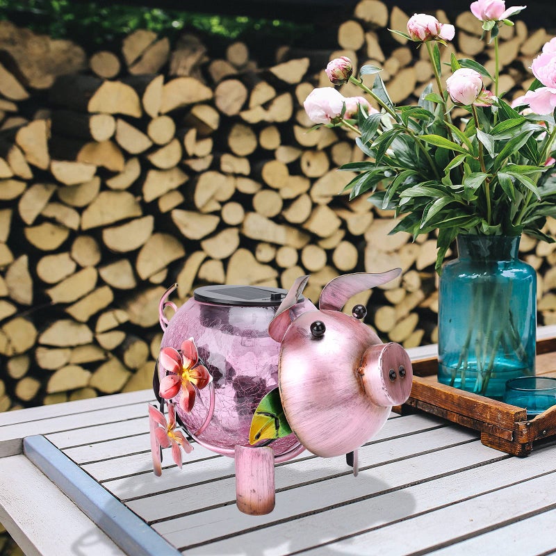 MUMTOP Solar Lantern - Solar Lights Outdoor Waterproof, Pig Solar Yard Decorations, Decorative Lantern Tabletop Ornaments for Garden Decor - Image 3
