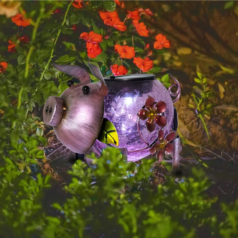 MUMTOP Solar Lantern - Solar Lights Outdoor Waterproof, Pig Solar Yard Decorations, Decorative Lantern Tabletop Ornaments for Garden Decor - Image 4