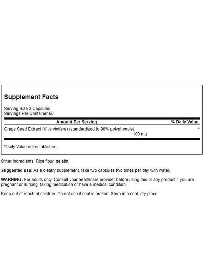 Swanson Grape Seed Extract (Standardized) 50 Milligrams 120 Capsules - Image 2