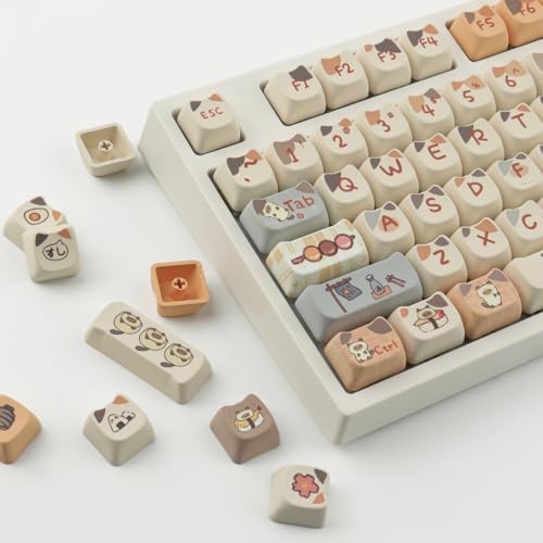 TYRIXKI PBT Keycaps 144 Keys Cute Keycaps Dye-Sublimation Sushi Cat Keycap Mao Profile Custom Keycap for Cherry Gateron MX Swithes Mechanical Keyboards - Image 4
