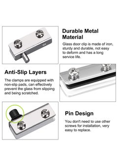 Excefore Glass Door Hinge, 8Pcs Iron Glass Door Pivot Hinge, Glass No Drilling Fit for 3-6mm Free-Swinging Glass Door  - Image 4