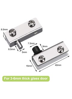 Excefore Glass Door Hinge, 8Pcs Iron Glass Door Pivot Hinge, Glass No Drilling Fit for 3-6mm Free-Swinging Glass Door  - Image 2