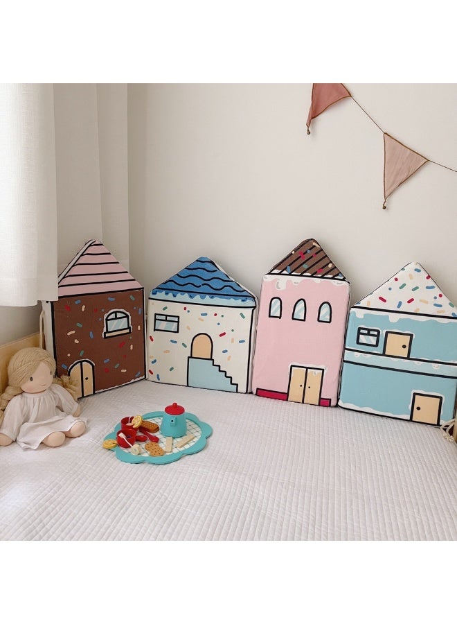 Bluejw Little House Shaped Cuddle Pillow Soft Bed Bumper Decorative Pillow for Baby Nursery - Image 3