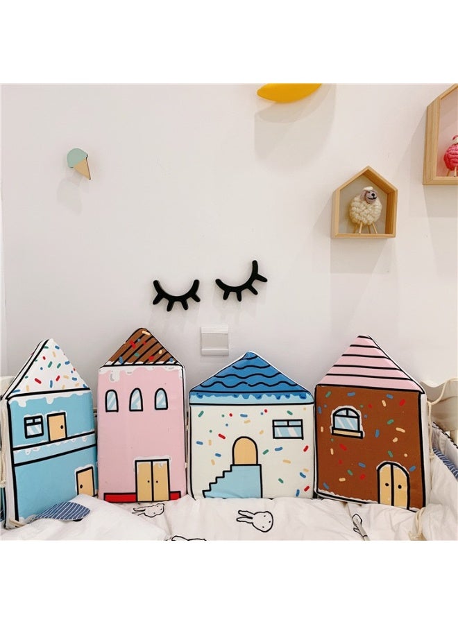 Bluejw Little House Shaped Cuddle Pillow Soft Bed Bumper Decorative Pillow for Baby Nursery - Image 4