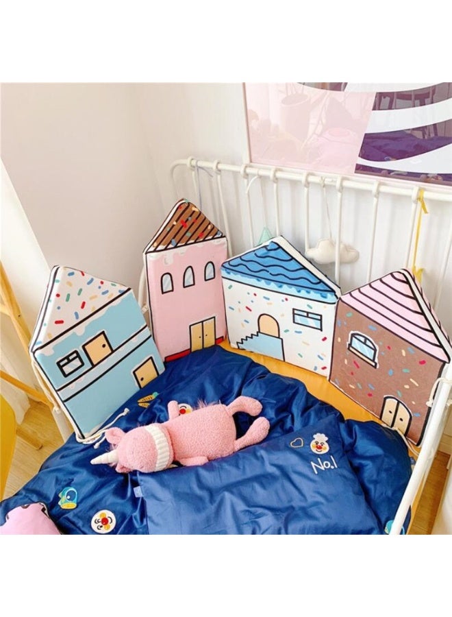 Bluejw Little House Shaped Cuddle Pillow Soft Bed Bumper Decorative Pillow for Baby Nursery - Image 1