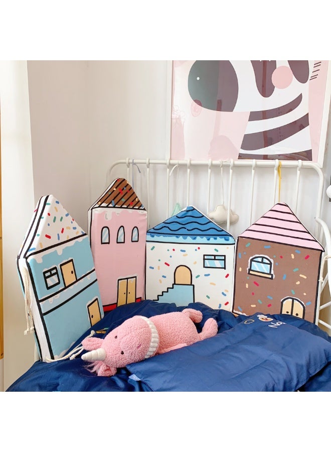 Bluejw Little House Shaped Cuddle Pillow Soft Bed Bumper Decorative Pillow for Baby Nursery - Image 2