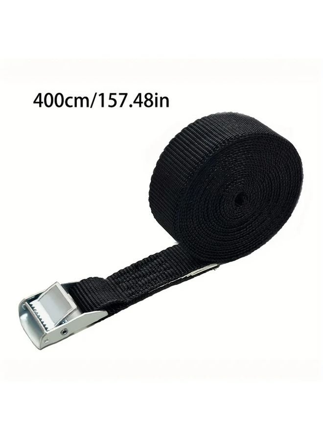 Heavy Duty Adjustable Tie Down Strap With Metal Buckles Black 157 48 Inch - Image 1