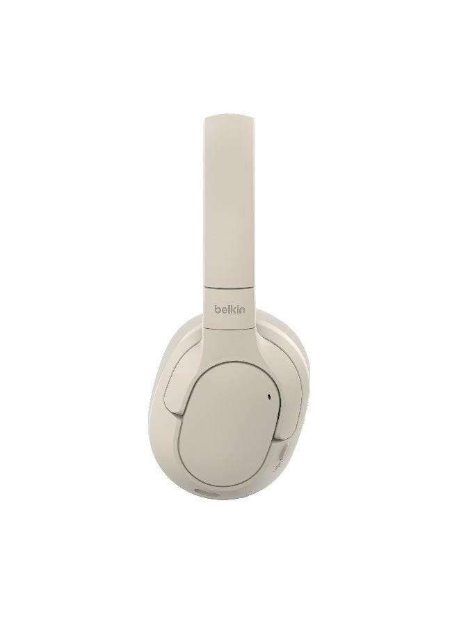 Belkin SoundForm Surround Bluetooth Over-Ear Headphones, Environmental Noise Cancelling Headphones, Wireless with 60H Playtime & Soft Ear Cups for iPhone, Galaxy, iPad, Travel, Home, or Office - Sand Sand - Image 3