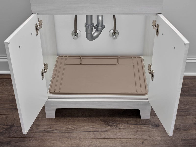 WeatherTech SinkMat â€“ Waterproof Under Sink Liner Mat for Kitchen Bathroom â€“ 28â€ x 19â€ Inches - Durable, Flexible Tray â€“ Home undersink Organizer Must Haves, Tan - Image 2