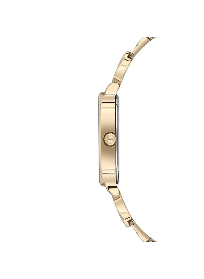 يو اس بولو اسن ساعة نسائية بسوار ستانلس ستيل و مينا ذهبي