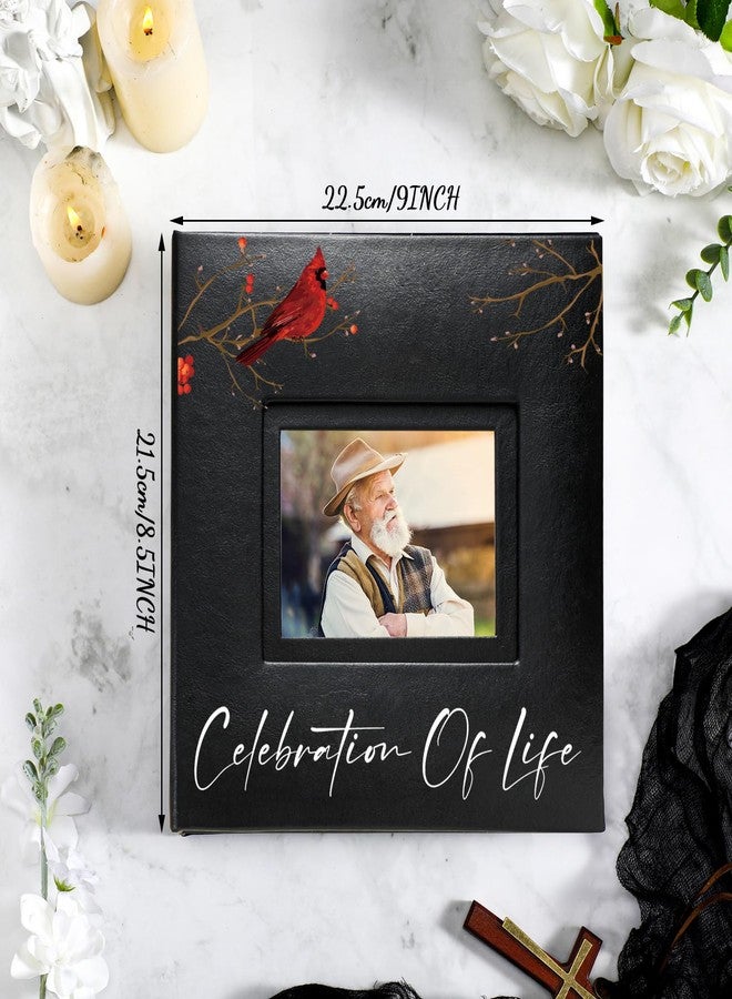 ReliThick Cardinal Funeral Photo Album 4 x 6 Inch 200 Blank Pages Memorial Leather Album Memory Album Scrapbook for Memorial Service Decor in Loving Memory Supply (Celebration of Life) - Image 2