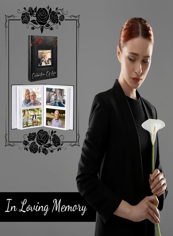 ReliThick Cardinal Funeral Photo Album 4 x 6 Inch 200 Blank Pages Memorial Leather Album Memory Album Scrapbook for Memorial Service Decor in Loving Memory Supply (Celebration of Life) - Image 3