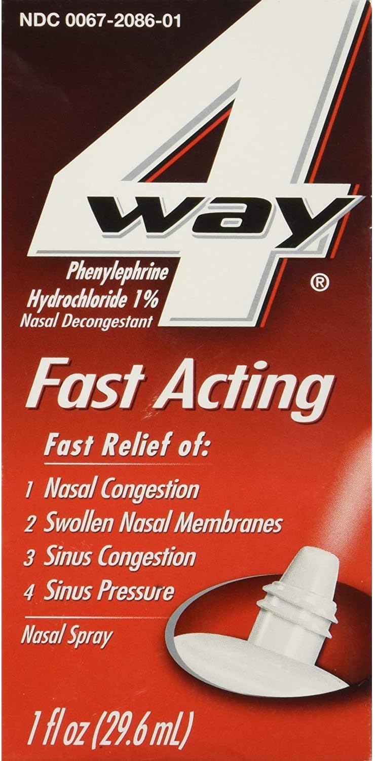 4 Way Fast Acting Nasal Spray  1 oz Pack of 4