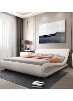 R2R FURNITURE Gratton Stylish Upholstered Sleigh Super King Size Bed 200 x 200 by R2R Furniture 