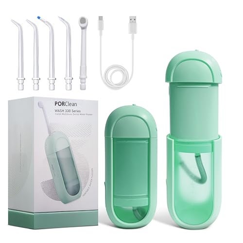 PORClean WASH 330 Water Flosser for Teeth | Cordless Oral Irrigator & Dental Flosser | 160 PSI, 3 Modes, 5 Tips | USB C Rechargeable, Travel Friendly, Waterproof | Electric Flosser for Teeth Cleaning - Image 1