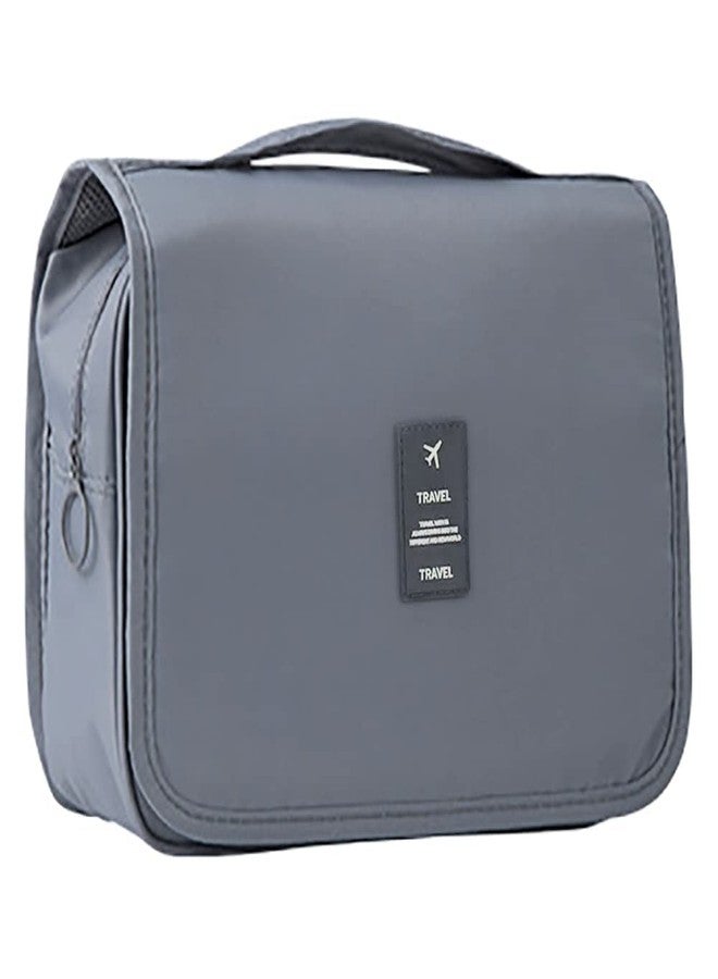 MYZON Hanging Travel Toiletry Cosmetic Make up Organizer Bag for Women and Girls Waterproof Grey - Image 1