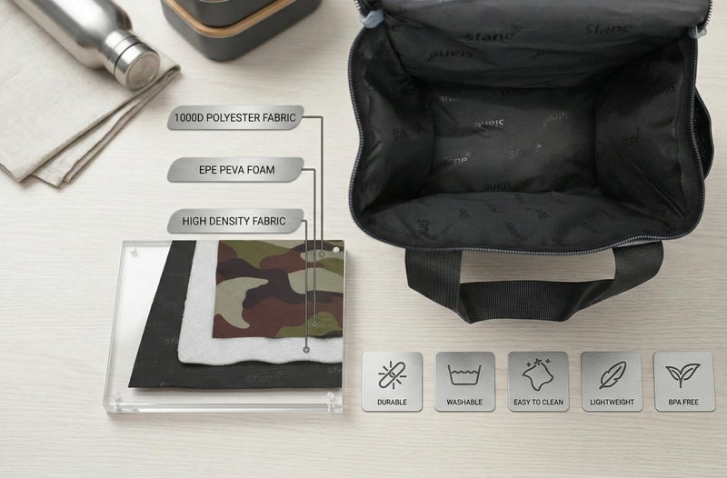 Sfane Insulated Mulicolor 9.50 inches Lunch/Tiffin Bag. - Image 4