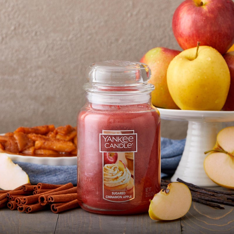 Yankee Candle Sugared Cinnamon Apple Scented, Classic 22oz Large Jar Single Wick Aromatherapy Candle, Over 110 Hours of Burn Time, Perfect for Fall and Autumn Home DÃ©cor - Image 4