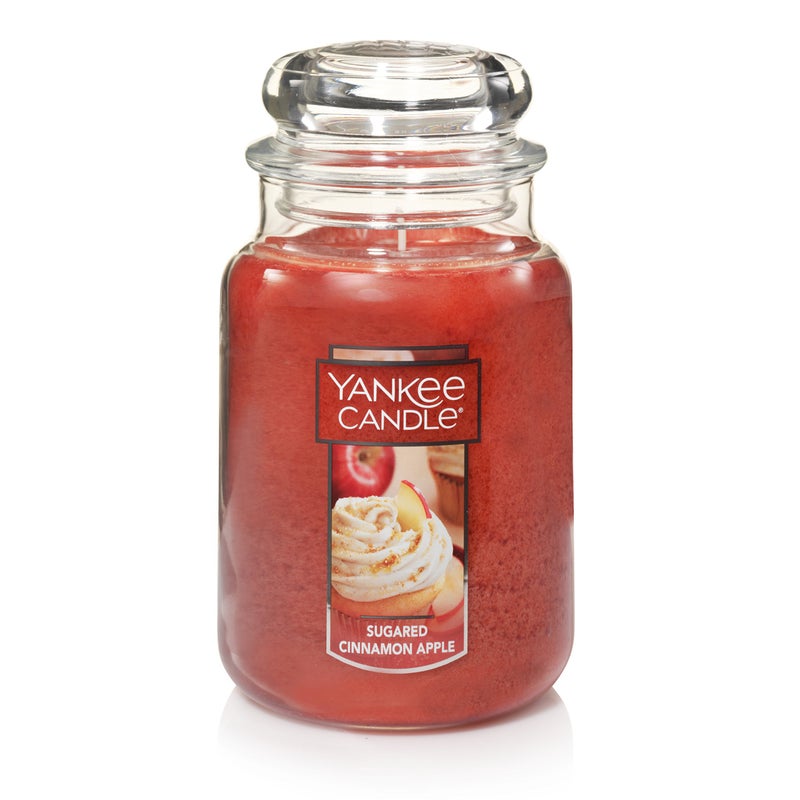 Yankee Candle Sugared Cinnamon Apple Scented, Classic 22oz Large Jar Single Wick Aromatherapy Candle, Over 110 Hours of Burn Time, Perfect for Fall and Autumn Home DÃ©cor - Image 1