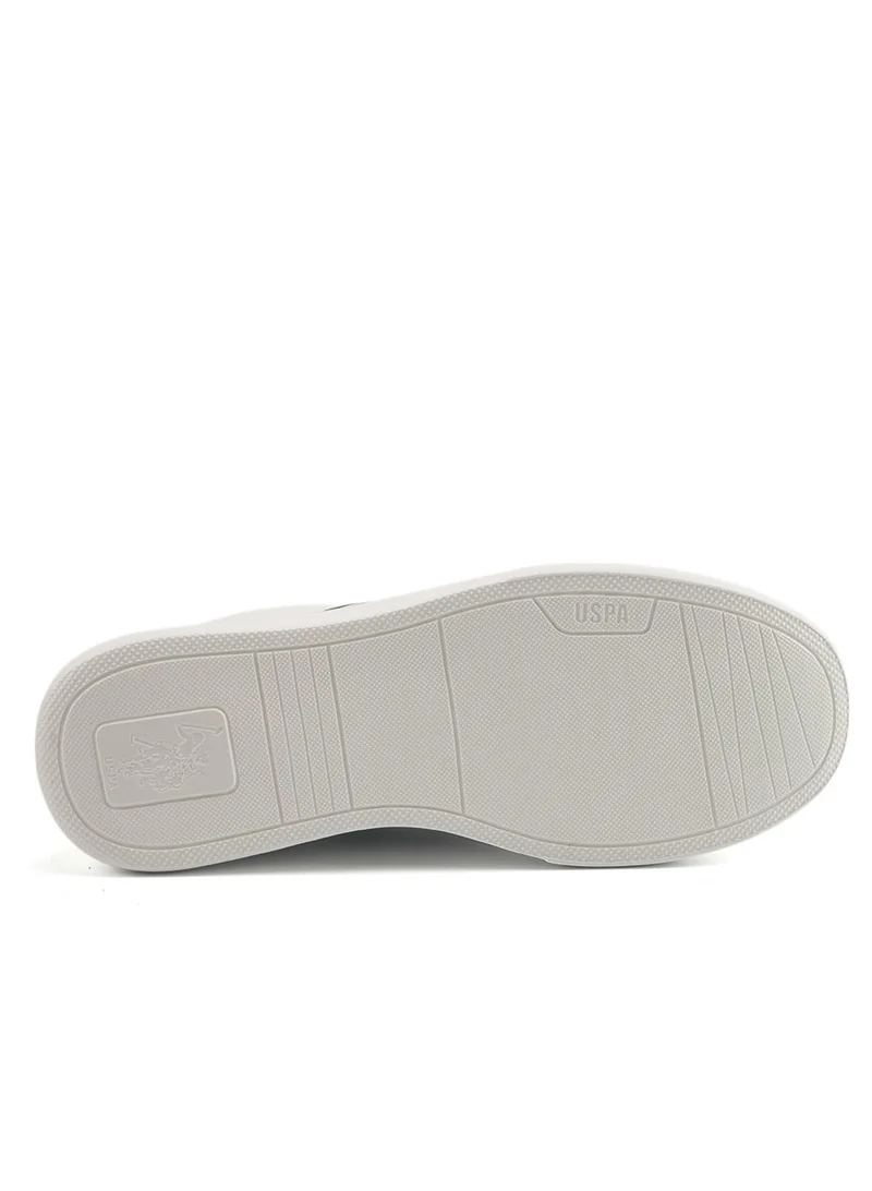 U.S. Polo Assn. Men's White Sneakers with Bold Side Logo – Sporty Striped Design for Effortless Everyday Styling