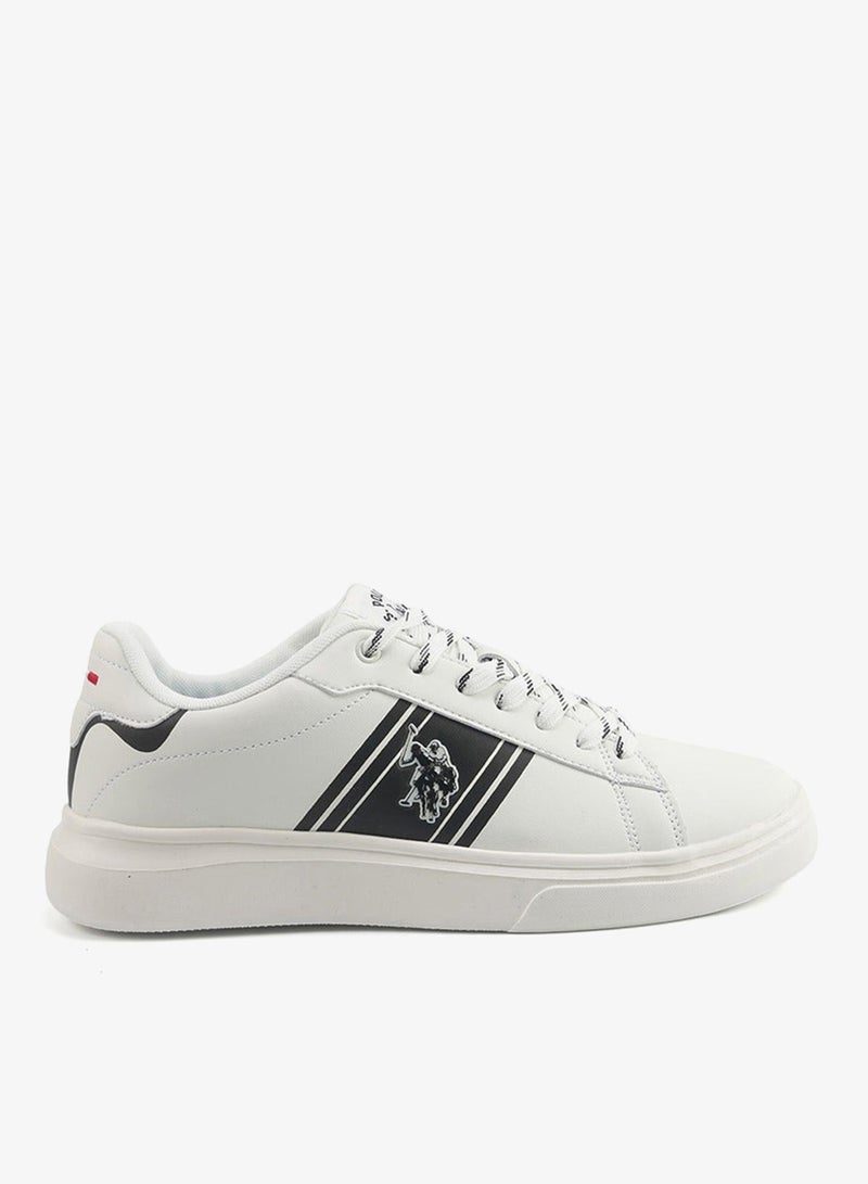 U.S. Polo Assn. Men's White Sneakers with Bold Side Logo Shoes - Sporty Striped Design Shoes for Effortless Everyday Styling - Image 1