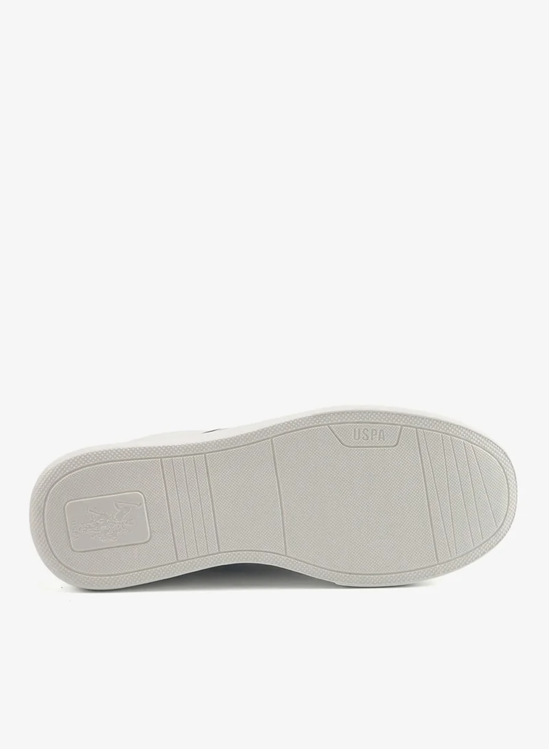 U.S. Polo Assn. white Men's White Sneakers with Bold Side Logo Shoes - Sporty Striped Design Shoes for Effortless Everyday Styling for Men | Best Price UAE