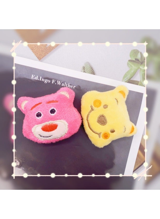 Direct Korean Version Of Cute Pooh Strawberry Bear Clothes Accessories Shoes Socks Leggings Headdress Decorations Cotton-Color:Winnie The Poohs Brooch  - Image 4