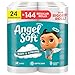 Angel Soft ورق تواليت أنجل سوفت 24 لفة سوبر ميغا 144 لفة عادية ورق تواليت ناعم وقوي - Image 1