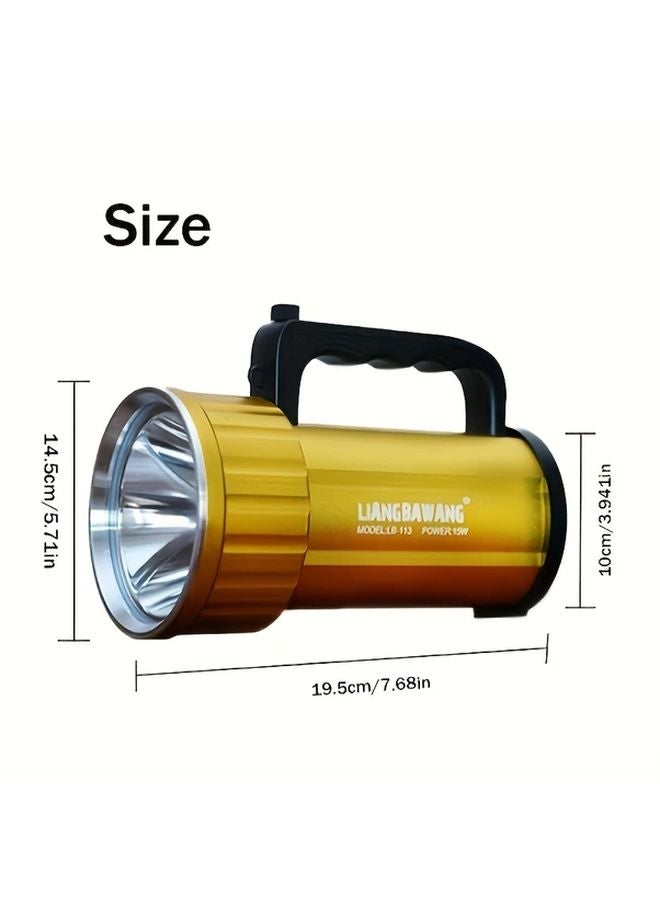 Gold Tactical Flashlight Super Bright COB Light USB Rechargeable 10 Hours Runtime - Image 5