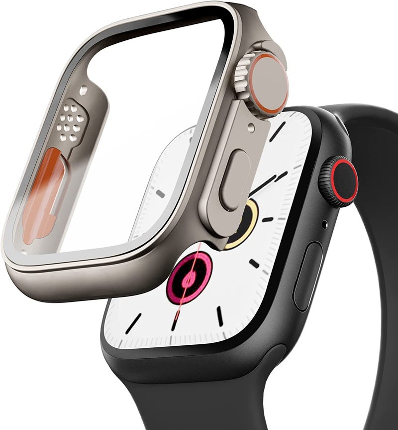 Meyaar Hard PC Case for Apple Watch Series 9/8/7 41mm Change to Ultra Look Cover, Apple Watch Ultra Converter case with Screen Protector for iWatch Series 9/8/7 (41mm) - Image 1