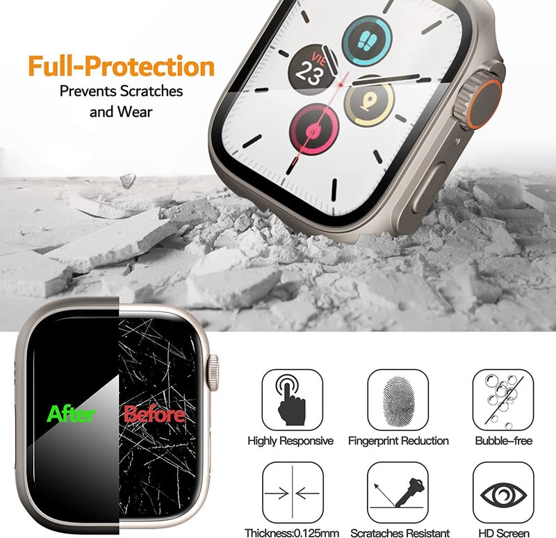 Meyaar Hard PC Case for Apple Watch Series 9/8/7 41mm Change to Ultra Look Cover, Apple Watch Ultra Converter case with Screen Protector for iWatch Series 9/8/7 (41mm) - Image 5