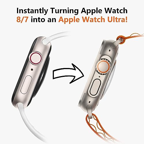 Meyaar Hard PC Case for Apple Watch Series 9/8/7 41mm Change to Ultra Look Cover, Apple Watch Ultra Converter case with Screen Protector for iWatch Series 9/8/7 (41mm) - Image 3